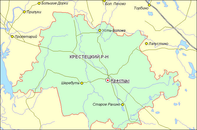 Карта крестецкого района новгородской области с деревнями