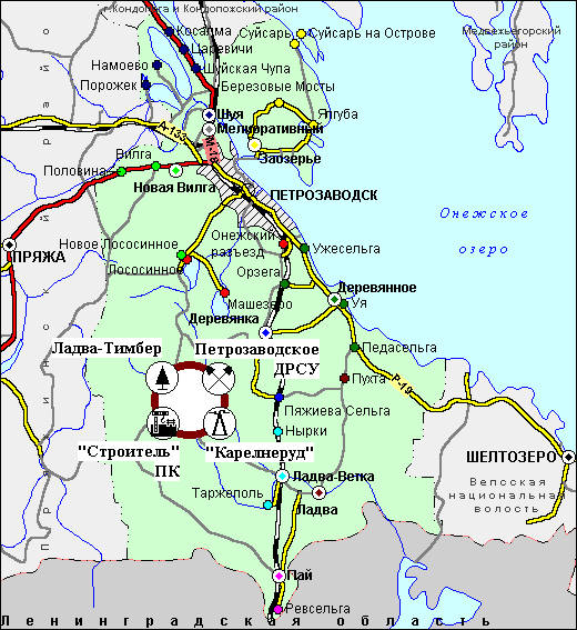 Карта пряжинского района республики карелия